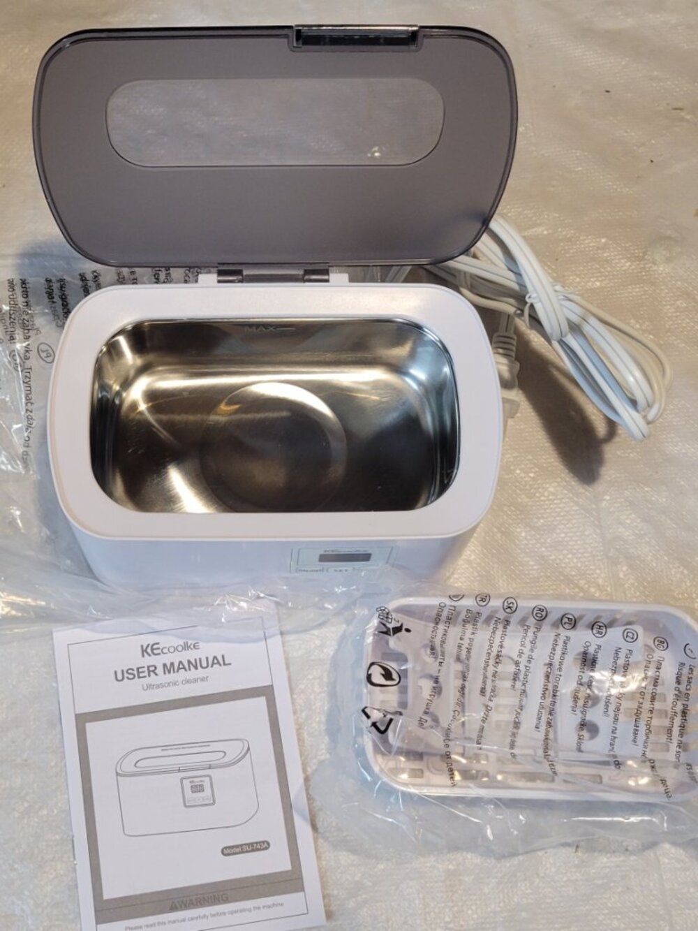 KECOOLKE Ultrasonic Jewelry Cleaning Machine Model SU-743A
